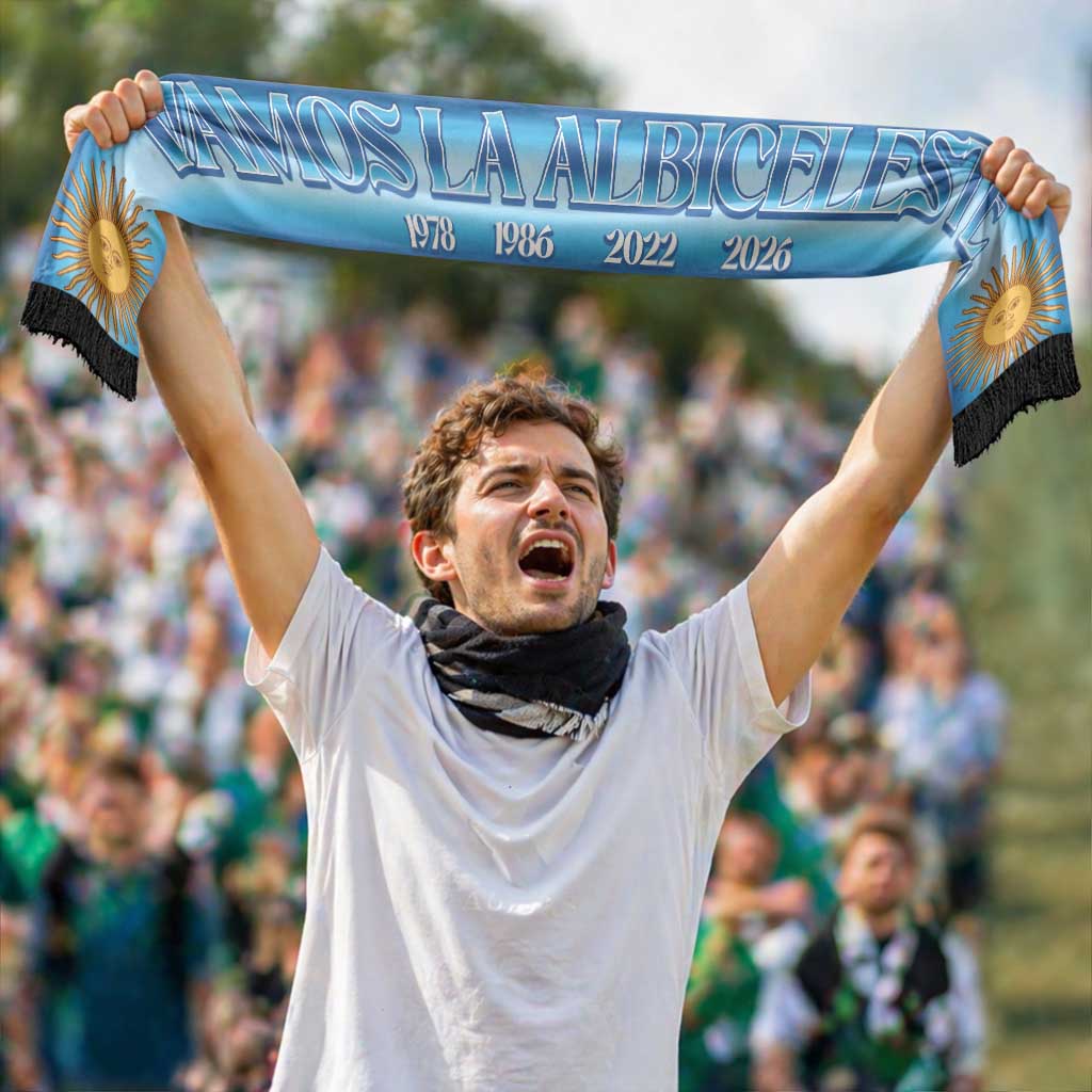 Argentina 2026 Football Soccer Scarf Vamos La Albiceleste
