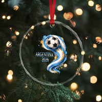Argentina 2026 Soccer Fan Crystal Glass Ornament Proud Football Flag Supporter