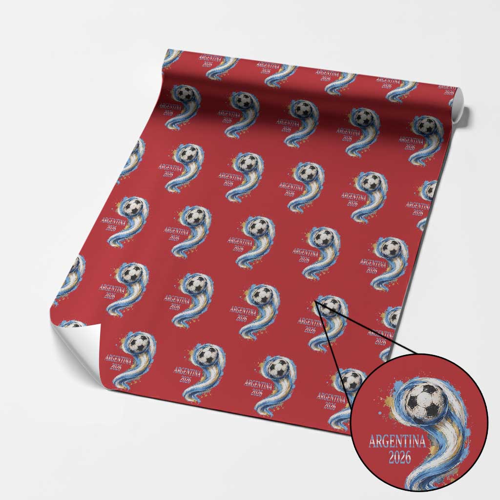 Argentina 2026 Soccer Fan Wrapping Paper Roll Proud Football Flag Supporter