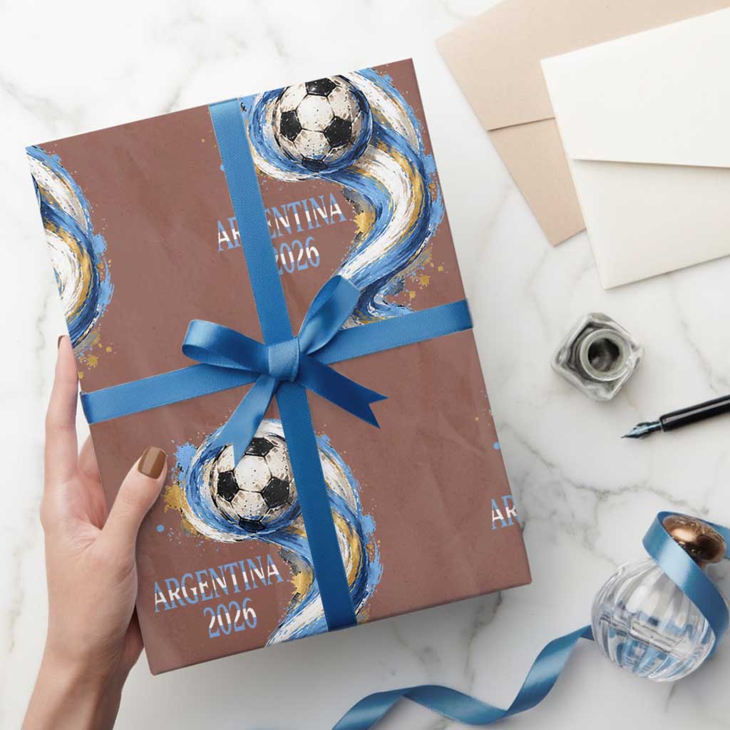 Argentina 2026 Soccer Fan Wrapping Paper Roll Proud Football Flag Supporter