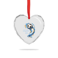 Argentina 2026 Soccer Fan Heart Crystal Glass Ornament Proud Football Flag Supporter