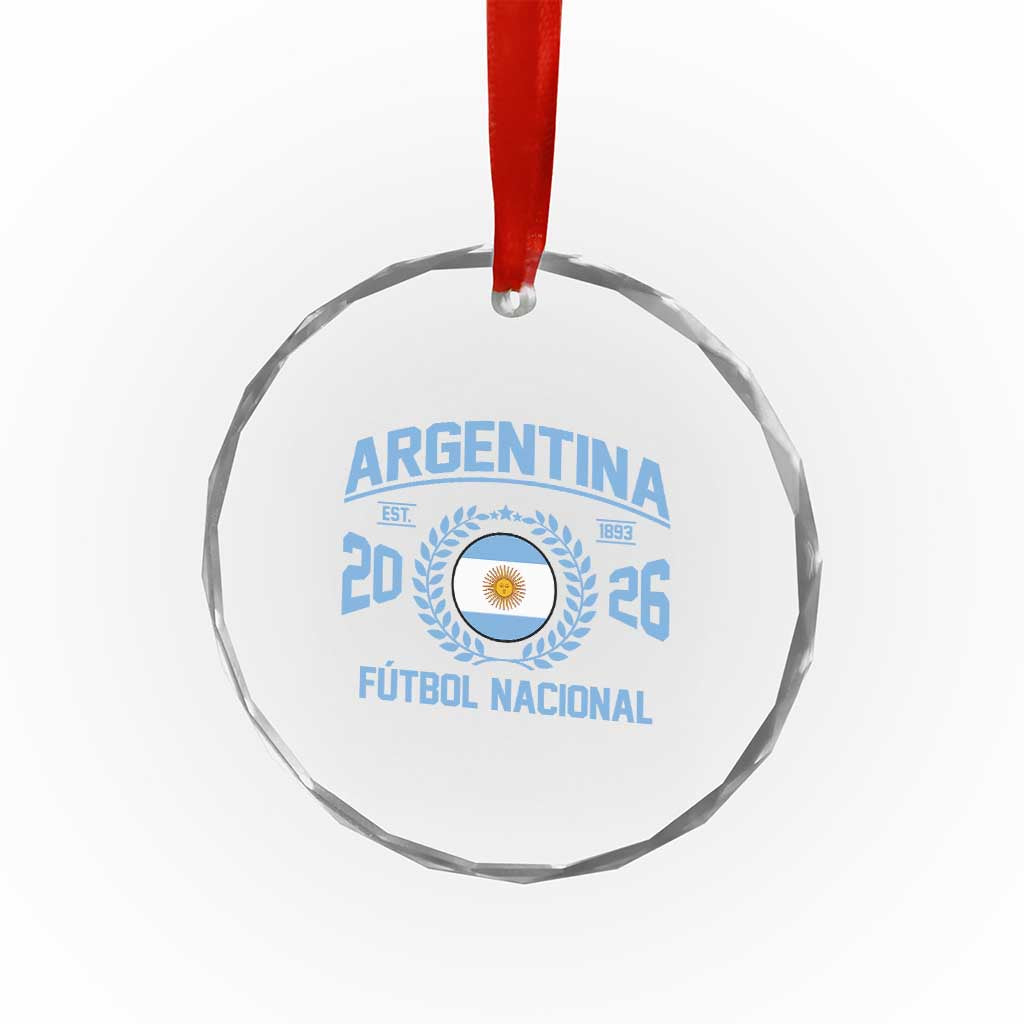 Argentina 2026 Soccer Football Fan Argentinian Flag Crystal Glass Ornament