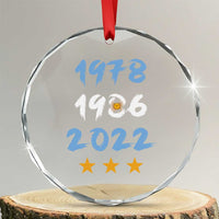 Argentina 3 Stars Champions Crystal Glass Ornament 1978 1986 2022 Football Pride