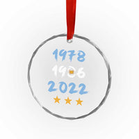 Argentina 3 Stars Champions Crystal Glass Ornament 1978 1986 2022 Football Pride