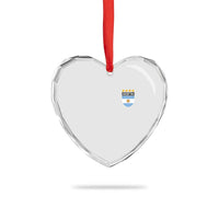 Argentina 4th Star Vintage Argentine Football Crest Heart Crystal Glass Ornament