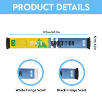 Argentina and Brazil Football Mashup Soccer Scarf La Albiceleste and Selecao