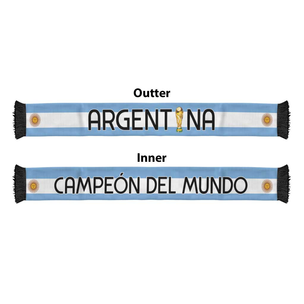Argentina Campeon Mundial Soccer Scarf Vamos La Albiceleste