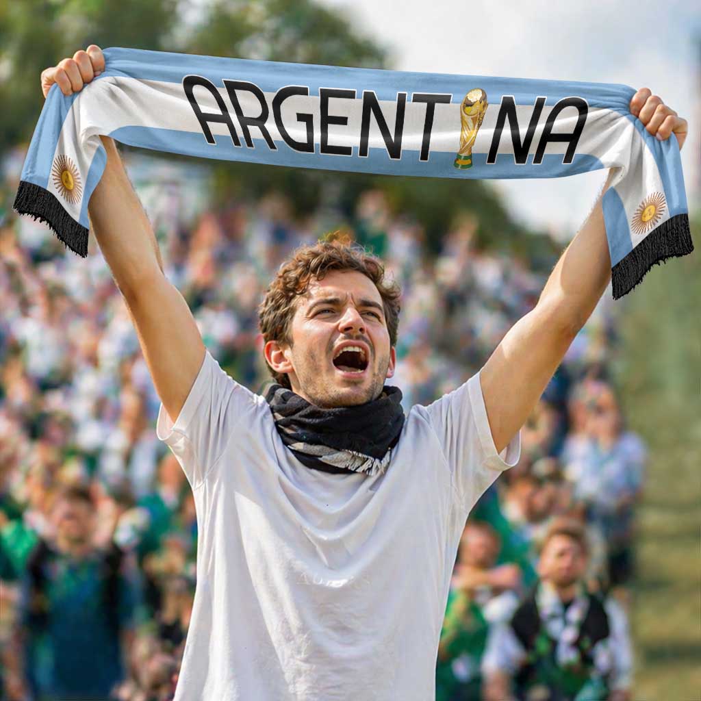 Argentina Campeon Mundial Soccer Scarf Vamos La Albiceleste