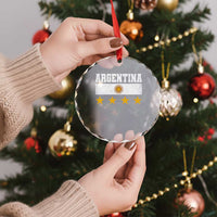 Argentina Champions 2026 4th Star Crystal Glass Ornament Vintage Sol De May and Stripes