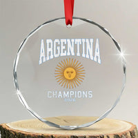 Argentina Champions 2026 Crystal Glass Ornament Argentinian Pride Vintage Sol De Mayo