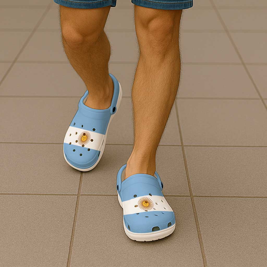 Argentina Clogs Shoes Heritage Palette Flag-Inspired - Wonder Print Shop