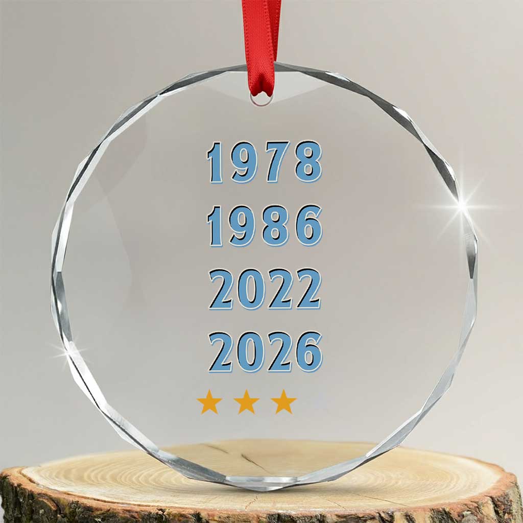 Argentina Flag Pride Soccer Crystal Glass Ornament 1978 1986 2022 Future Fourth Star