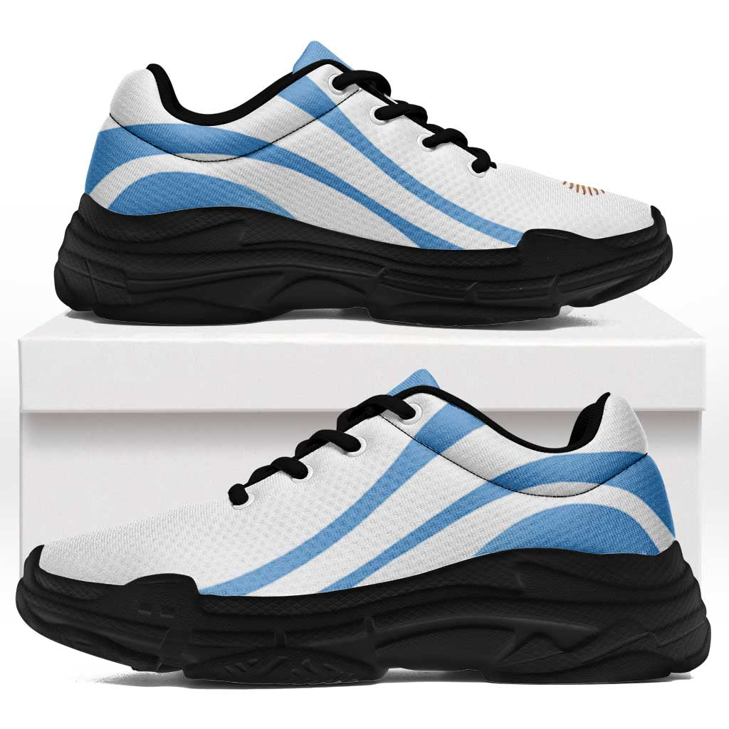 Argentina Football Chunky Sneakers Flag-Inspired Curve Style