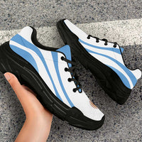 Argentina Football Chunky Sneakers Flag-Inspired Curve Style