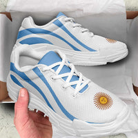 Argentina Football Chunky Sneakers Flag-Inspired Curve Style
