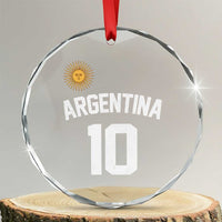 Argentina Football Number 10 Jersey Style Crystal Glass Ornament Soccer Fan