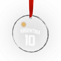 Argentina Football Number 10 Jersey Style Crystal Glass Ornament Soccer Fan