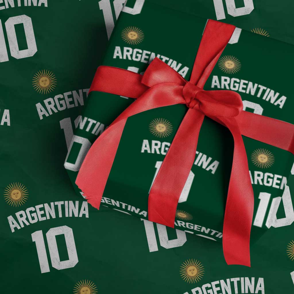 Argentina Football Number 10 Jersey Style Wrapping Paper Roll Soccer Fan