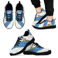 Argentina Football Sneakers Sun Of May Baroque Filigree Gold Striped Patterns