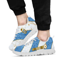Argentina Football Sneakers Sun Of May Baroque Filigree Gold Striped Patterns