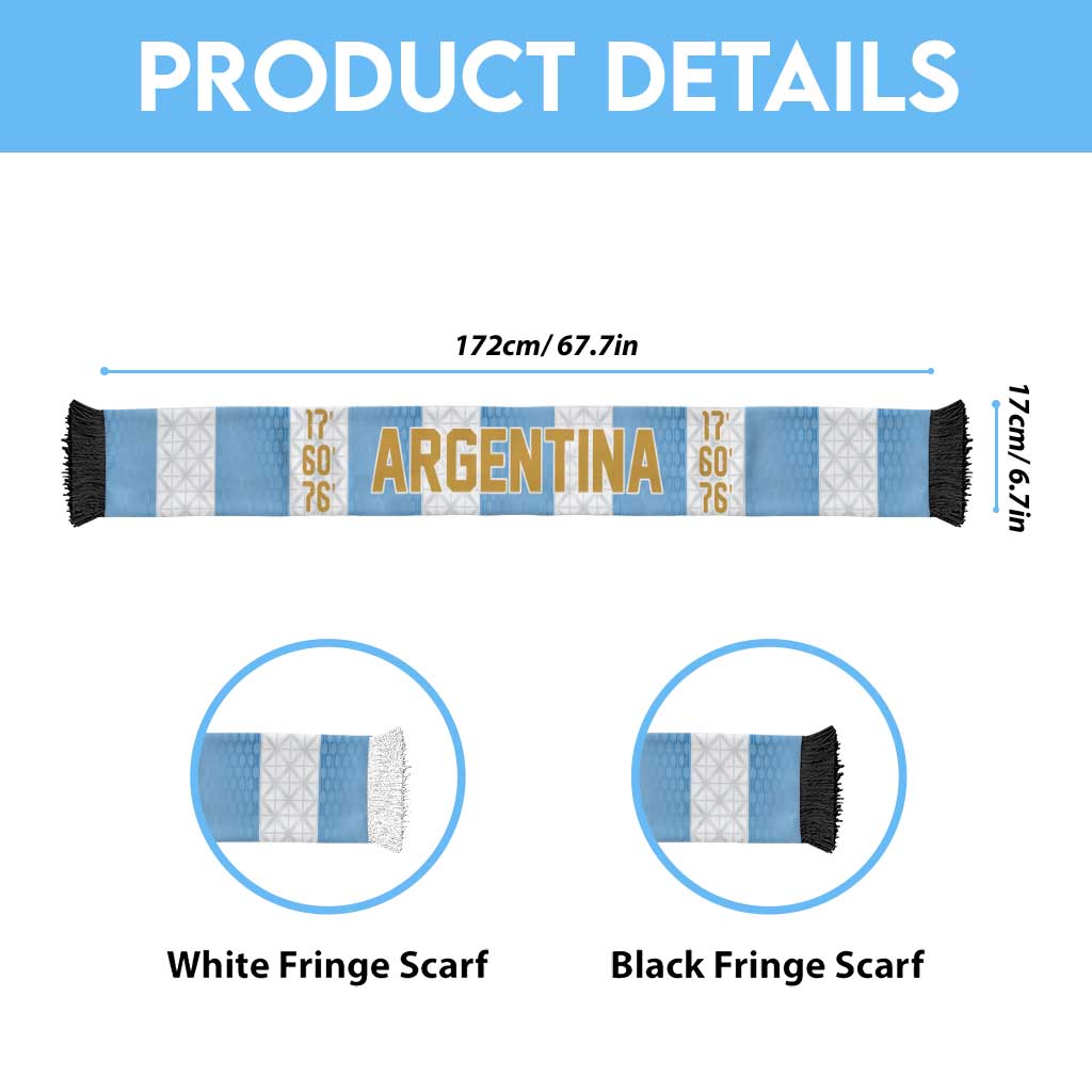 Argentina Hattrick WC26 Soccer Scarf Triple Strike Football Albiceleste Fan