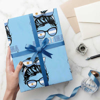 Argentina Messy Bun Proud Argentinian Flag Wrapping Paper Roll