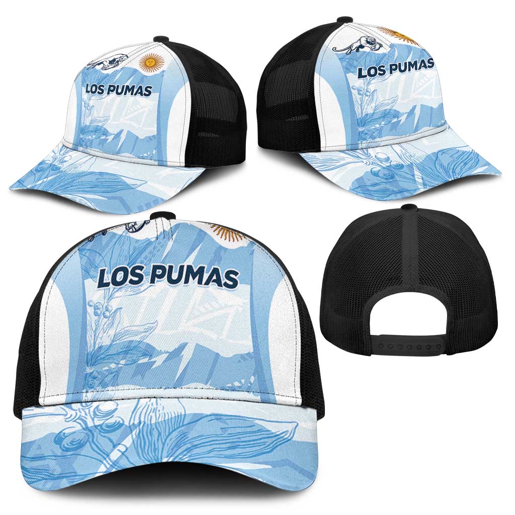Argentina Rugby Los Pumas Baseball Net Cap Traditional Colors - Wonder Print Shop