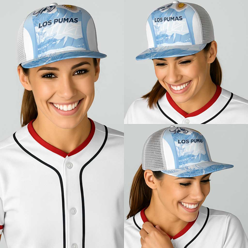 Argentina Rugby Los Pumas Baseball Net Cap Traditional Colors - Wonder Print Shop