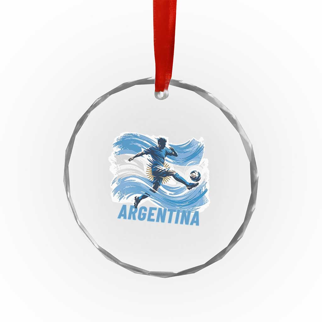 Argentina Soccer Fan Argentinian Flag Patriotic Sports Crystal Glass Ornament