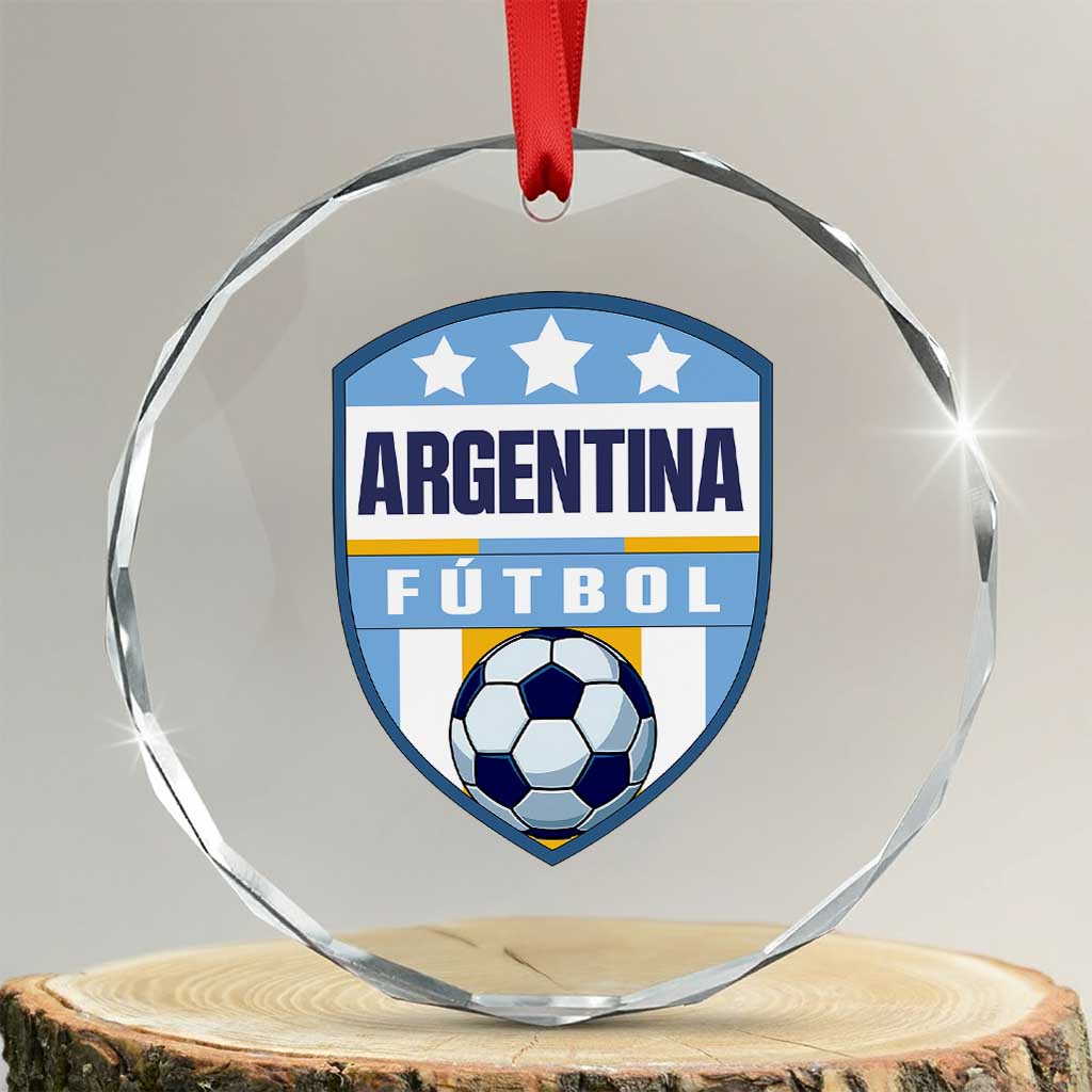 Argentina Soccer Football Crystal Glass Ornament Argentinian Football Game Day Supporter