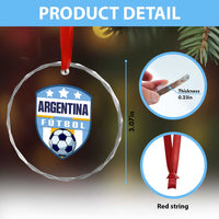 Argentina Soccer Football Crystal Glass Ornament Argentinian Football Game Day Supporter