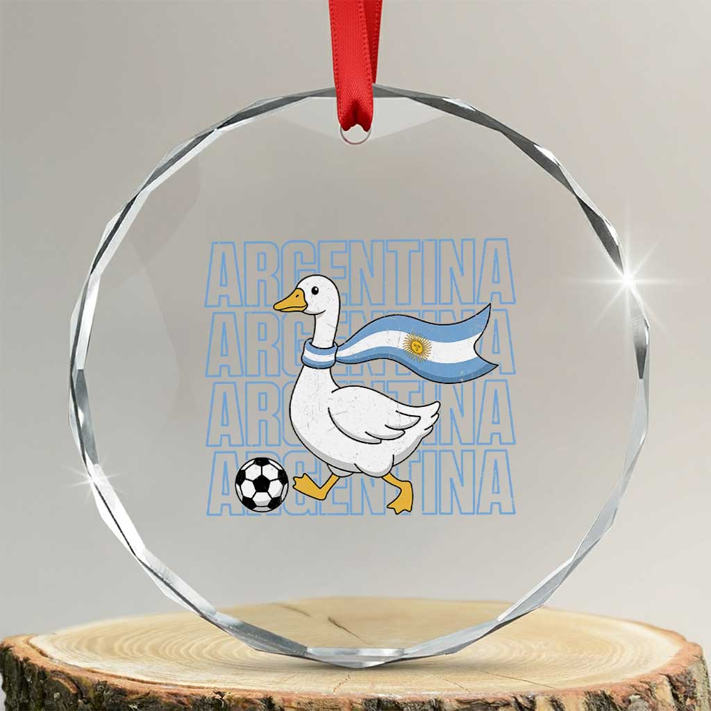 Argentina Soccer Football Crystal Glass Ornament Silly Goose Argentinian Flag Fan Supporter