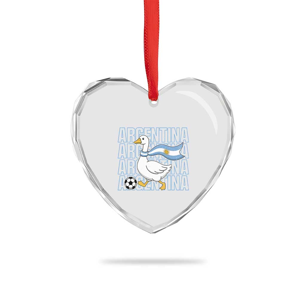 Argentina Soccer Football Heart Crystal Glass Ornament Silly Goose Argentinian Flag Fan Supporter