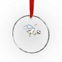 Argentina Soccer Goose Crystal Glass Ornament Argentine Flag Patriotic Football Fan Graphic