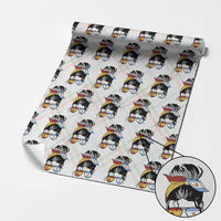 Argentina Spain Flag Messy Bun Girl Graphic Wrapping Paper Roll Cool Latina Argentine Spanish Pride Match Day
