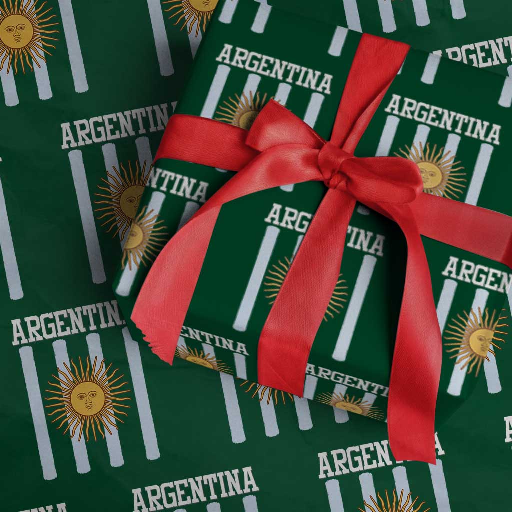 Argentina Sun of May Flag Retro Graphic Wrapping Paper Roll Patriotic Argentine Heritage Pride Souvenir