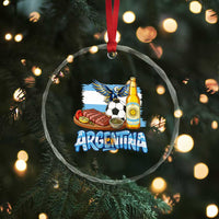 Argentine Pride Soccer And Beer Crystal Glass Ornament Football Fan Graphic