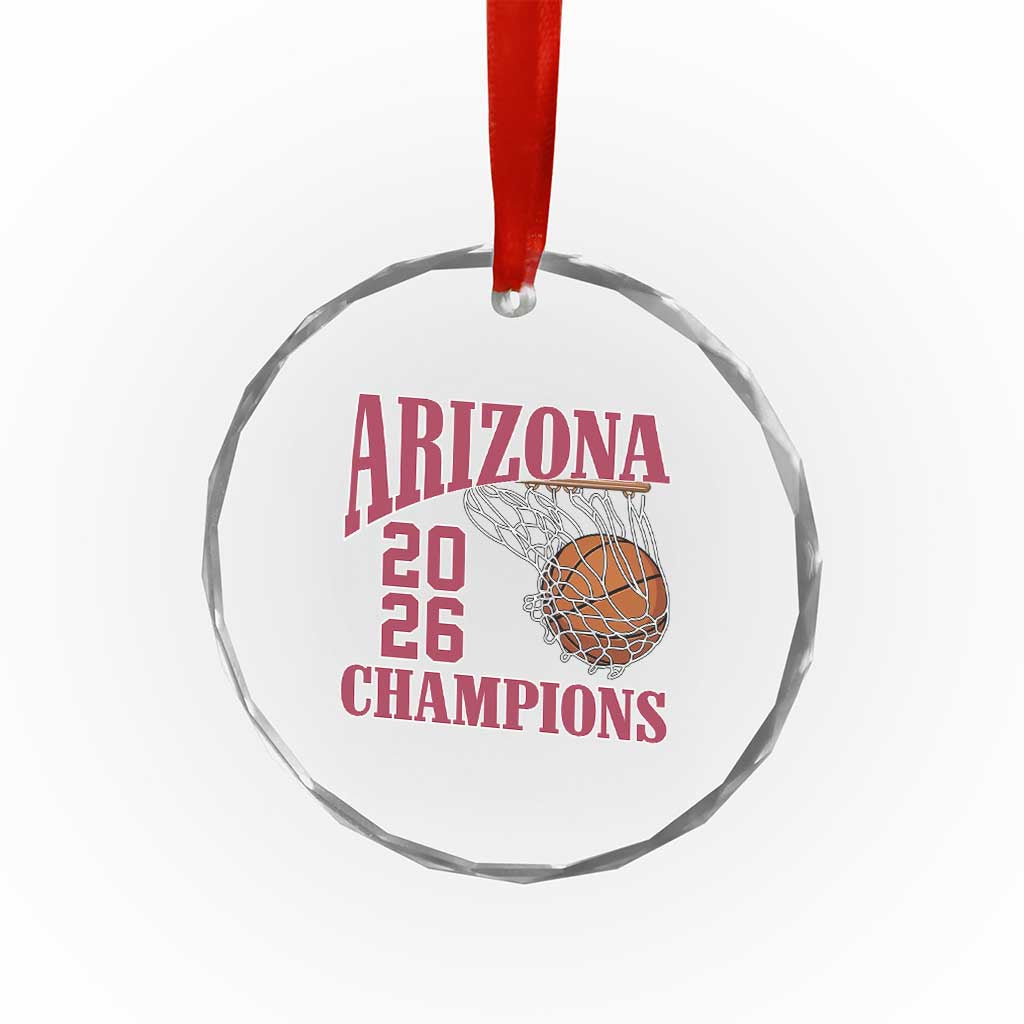 Arizona Champions Crystal Glass Ornament Gift For Basketball Fan