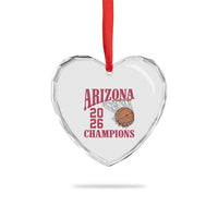 Arizona Champions Heart Crystal Glass Ornament Gift For Basketball Fan