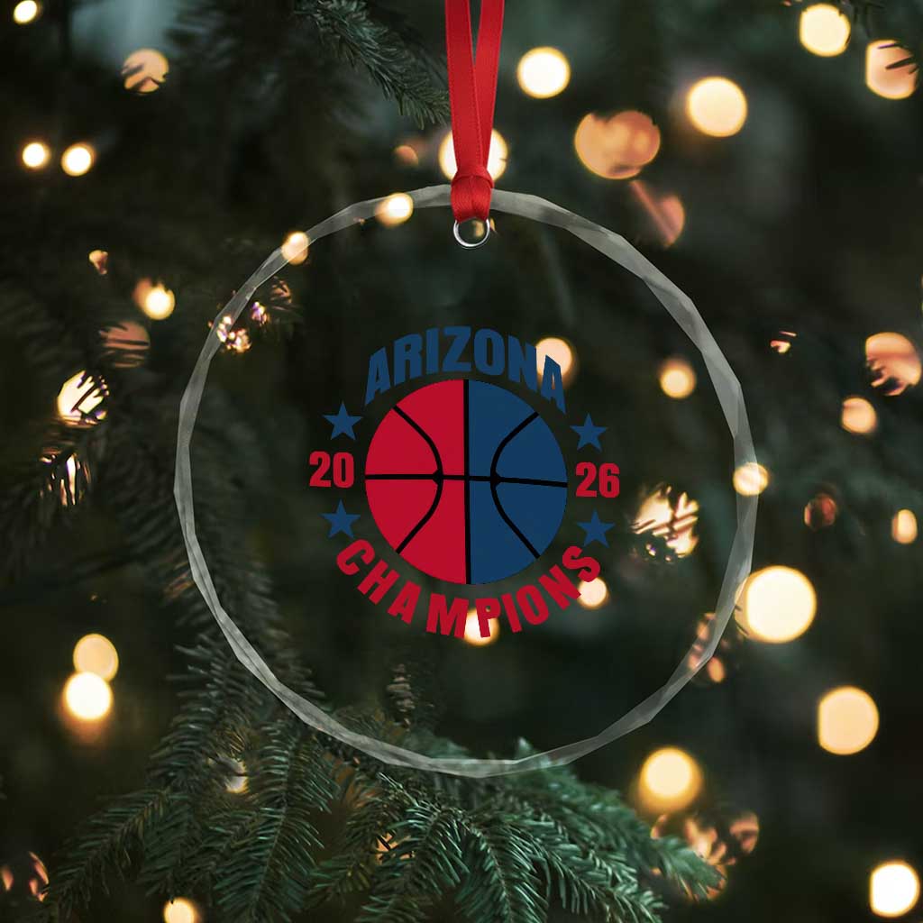 Arizona Champions Pride Crystal Glass Ornament Professional Basketball Fan Gift