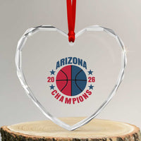 Arizona Champions Pride Heart Crystal Glass Ornament Professional Basketball Fan Gift