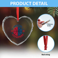 Arizona Champions Pride Heart Crystal Glass Ornament Professional Basketball Fan Gift