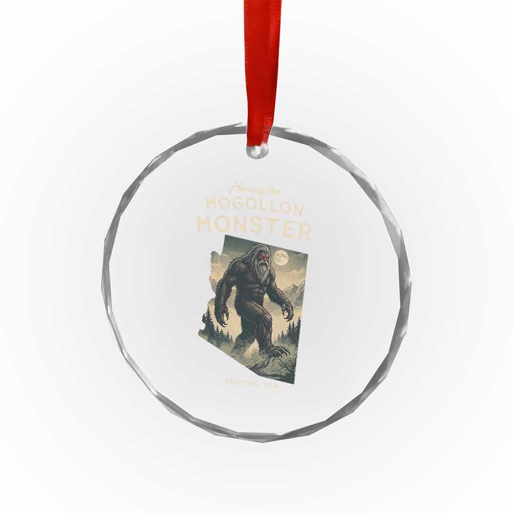 Arizona Cryptid Lover Crystal Glass Ornament Home Of The Mogollon Monster