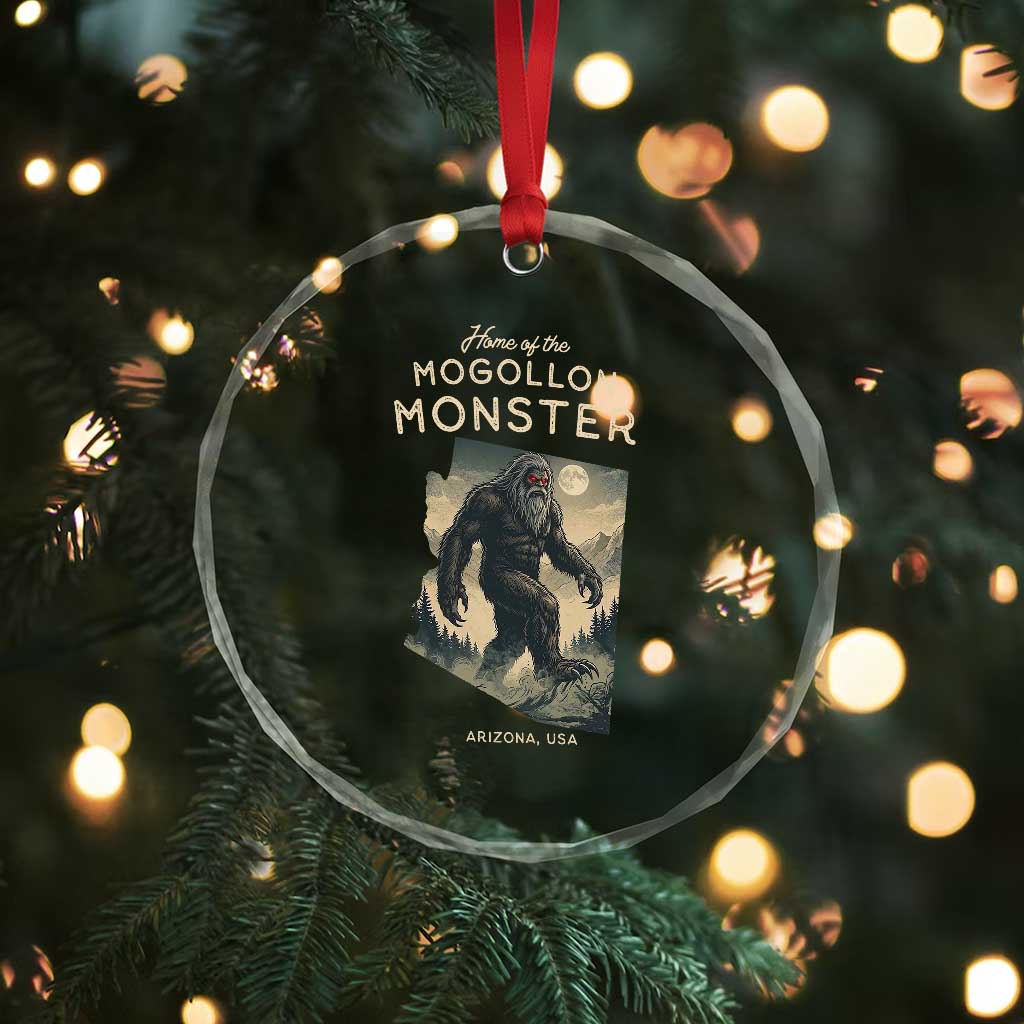 Arizona Cryptid Lover Crystal Glass Ornament Home Of The Mogollon Monster