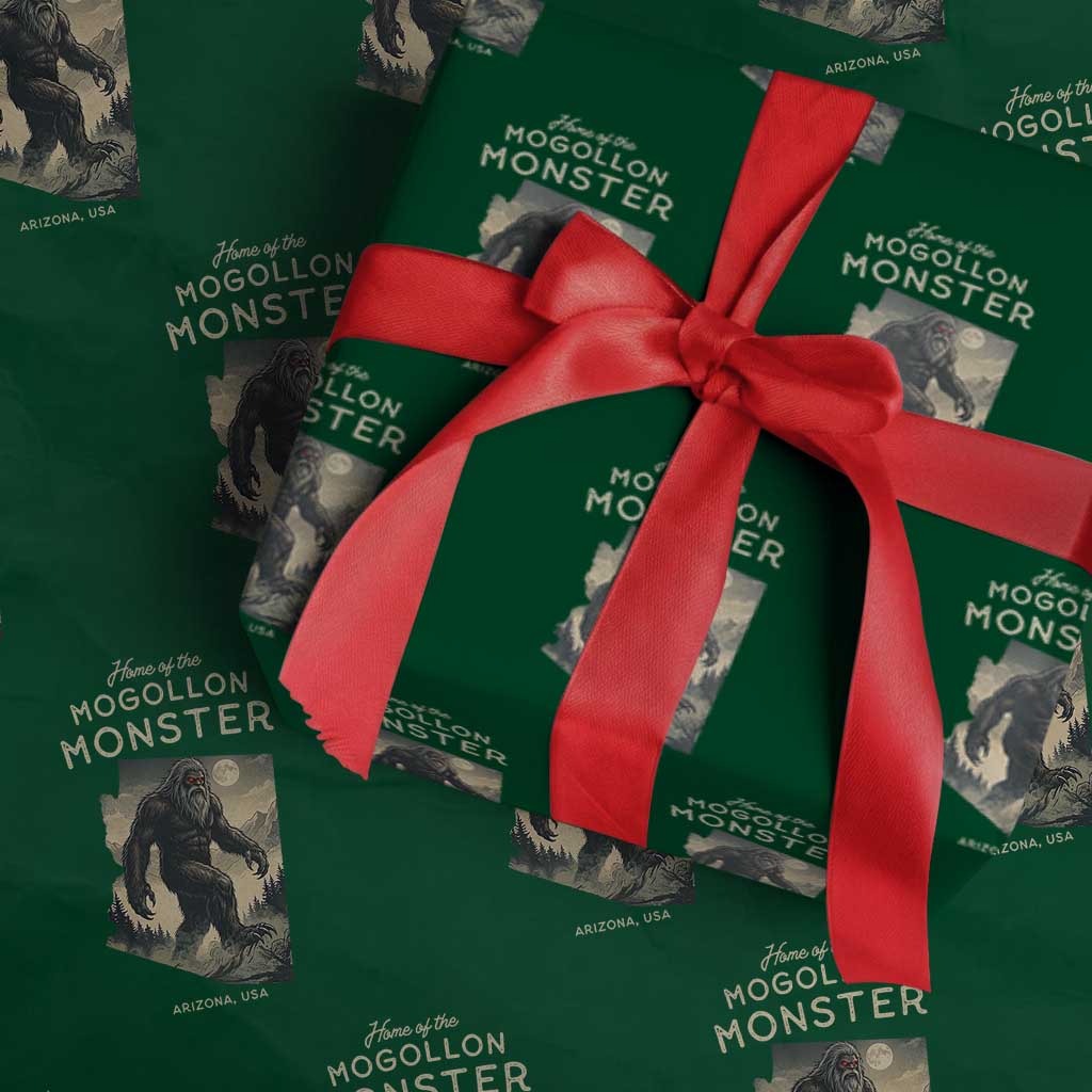 Arizona Cryptid Lover Wrapping Paper Roll Home Of The Mogollon Monster