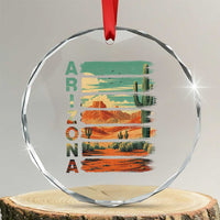 Arizona Desert Cactus Saguaro National Park Retro Crystal Glass Ornament
