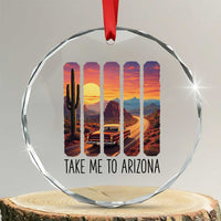 Arizona Desert Cactus Western Adventure Crystal Glass Ornament Take Me To AZ