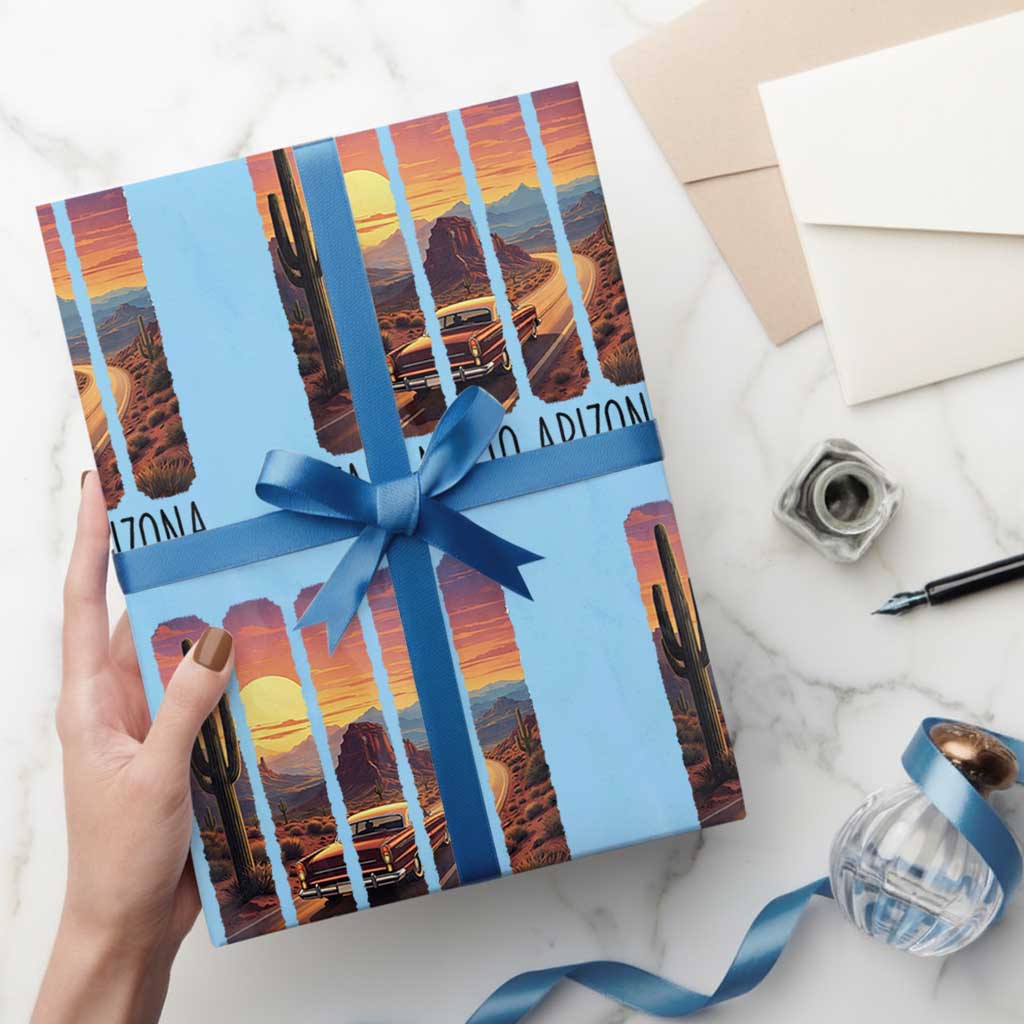 Arizona Desert Cactus Western Adventure Wrapping Paper Roll Take Me To AZ