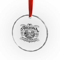 Arizona Desert Wanderlust Crystal Glass Ornament Vintage Grand Canyon State Est 1912