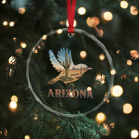 Arizona Desert Wren Bird Crystal Glass Ornament Cactus Landscape Rustic Western